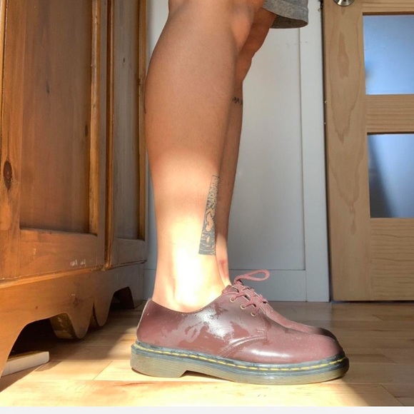 Dr Martens Burgundy Brown Shoes - Picture 5 of 6